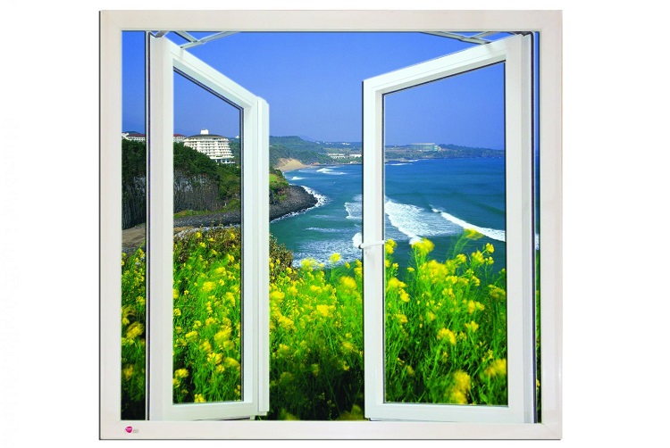 cửa sổ nhựa lõi thép uPVC mở quay